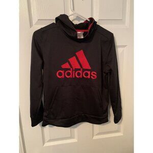 Adidas Youth Hoodie Sweatshirt Size Medium 10/12 Black Red